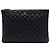 Clutch Chanel Black Large Quilted Lambskin O Case Negro