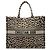 Dior Brown Mizza Large Embroidered Canvas Leopard Book Tote Castaño