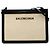 Balenciaga Pochette Crossbody in tela marrone e blu navy Beige