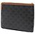 Céline Clutch Celine Small Triomphe de lona revestida marrón Castaño Marrón oscuro - vista 2