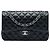 Chanel Black Jumbo Classic Lambskin Double Flap Preto