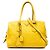 Bolsa Prada Yellow Vitello Daino Zip Top Satchel Amarelo