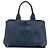 Bolso tote Prada de denim azul con logo Canapa