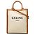 Céline Celine Brown Small Canvas Vertical Cabas Satchel Marrom Bege