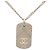 Collar con colgante de placa militar acolchada de latón CC plateado Chanel Plata - vista 3