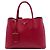 Prada Sac Satchel Double en Cuir Saffiano Rouge Medium