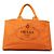 Bolso Tote Prada Orange Large Canvas Canapa Logo Naranja
