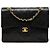 Chanel Black Medium Tall Classic Lambskin Double Flap Preto