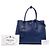 Prada Blue Large Saffiano Cuir Double Satchel Bleu - vue 7