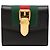 Portafoglio piccolo a tre scomparti Gucci in pelle di vitello nera Web Sylvie Nero