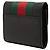 Portafoglio piccolo a tre scomparti Gucci in pelle di vitello nera Web Sylvie Nero - vista 2