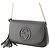 Gucci Soho Chain Flap Crossbody in pelle di vitello nera Medium Nero - vista 9
