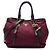 Bolsa Satchel Prada em Tessuto com acabamento em couro de bezerro macio vermelho Bordeaux