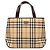 Burberry Beige House Check beschichtete Canvas Tote