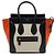 Céline Celine Borsa Tote Luggage Micro in Tela Tricolor e Pelle Marrone Beige