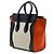 Céline Celine Borsa Tote Luggage Micro in Tela Tricolor e Pelle Marrone Beige - vista 2