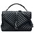 Autre Marque Borsa Satchel College Saint Laurent in pelle di pecora monogramma chevron nera Large Nero