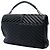 Autre Marque Borsa Satchel College Saint Laurent in pelle di pecora monogramma chevron nera Large Nero - vista 2
