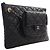 Bolsa Chanel preta em pele de cordeiro acolchoada CC com mini bolsa de aba Preto - vista 12