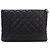 Bolsa Chanel preta em pele de cordeiro acolchoada CC com mini bolsa de aba Preto - vista 2