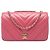 Chanel Pink Mini Chevron Calfskin Statement Flap Rosa