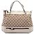 Borsa Mayfair Satchel Gucci in tela GG beige e Web
