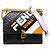 Fendi Black Fila Mania Small Multicolor Zucca Embossed Leather Kan I Crossbody Nero