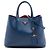 Sac à main Prada Blue Medium Saffiano Cuir à double anse Bleu Bleu foncé