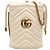 Gucci White Small GG Marmont Matelasse Beuteltasche aus Kalbsleder Weiß