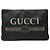 Clutch Gucci de piel negra con logo Negro