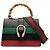 Bolsa Satchel Gucci Dionysus Web em couro de bezerro preto tamanho Medium com bambu