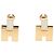 Boucles d'oreilles Eileen Hermès Gold plaqué or et émail, fermoir poussette Doré