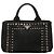 Bolso de mano Prada en lona Canapa negra con tachuelas Negro