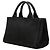 Bolso de mano Prada en lona Canapa negra con tachuelas Negro - vista 2
