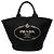 Bolso Tote Prada de lona Canapa con logo negro