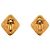 Orecchini a clip Chanel Gold CC placcati in oro a forma di rombo D'oro - vista 2