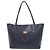 Salvatore Ferragamo Gancini Leder Tote Bag Navy Marineblau