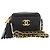 Timeless Chanel Coco Mark Matelassé Mini Schultertasche mit Fransen und Kette Schwarz