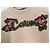 Autre Marque Beiger Carven-Pullover aus Baumwolle und Nylon mit Blumenstickereien - Ansicht 3