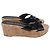 Sandales compensées Stuart Weitzman Carmen en cuir verni noir