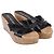 Sandales compensées Stuart Weitzman Carmen en cuir verni noir - vue 3