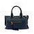 Bolsa Satchel Conversível Prada Vitello Phenix Medium com Zíper Frontal Azul marinho - vista 2