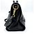 Borsa Satchel Convertibile Prada Vitello Phenix Medium con Cerniera Anteriore Nero - vista 3