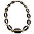 Collana Lanvin in metallo dorato e smalto blu cobalto D'oro