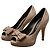 Gianvito Rossi Décolleté Peep-Toe in Camoscio Beige con Fiocco