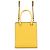 Prada Mini Lederhandtasche mit geprägtem Dreieck Gelb