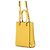 Prada Mini Lederhandtasche mit geprägtem Dreieck Gelb - Ansicht 2