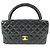 Chanel Vintage Handtasche mit oberem Griff Schwarz