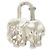 Hermès Hermes ELEPHANT Cadena Keychain Silvery