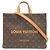 Saco Tote Louis Vuitton em couro Monogram castanho Marrom